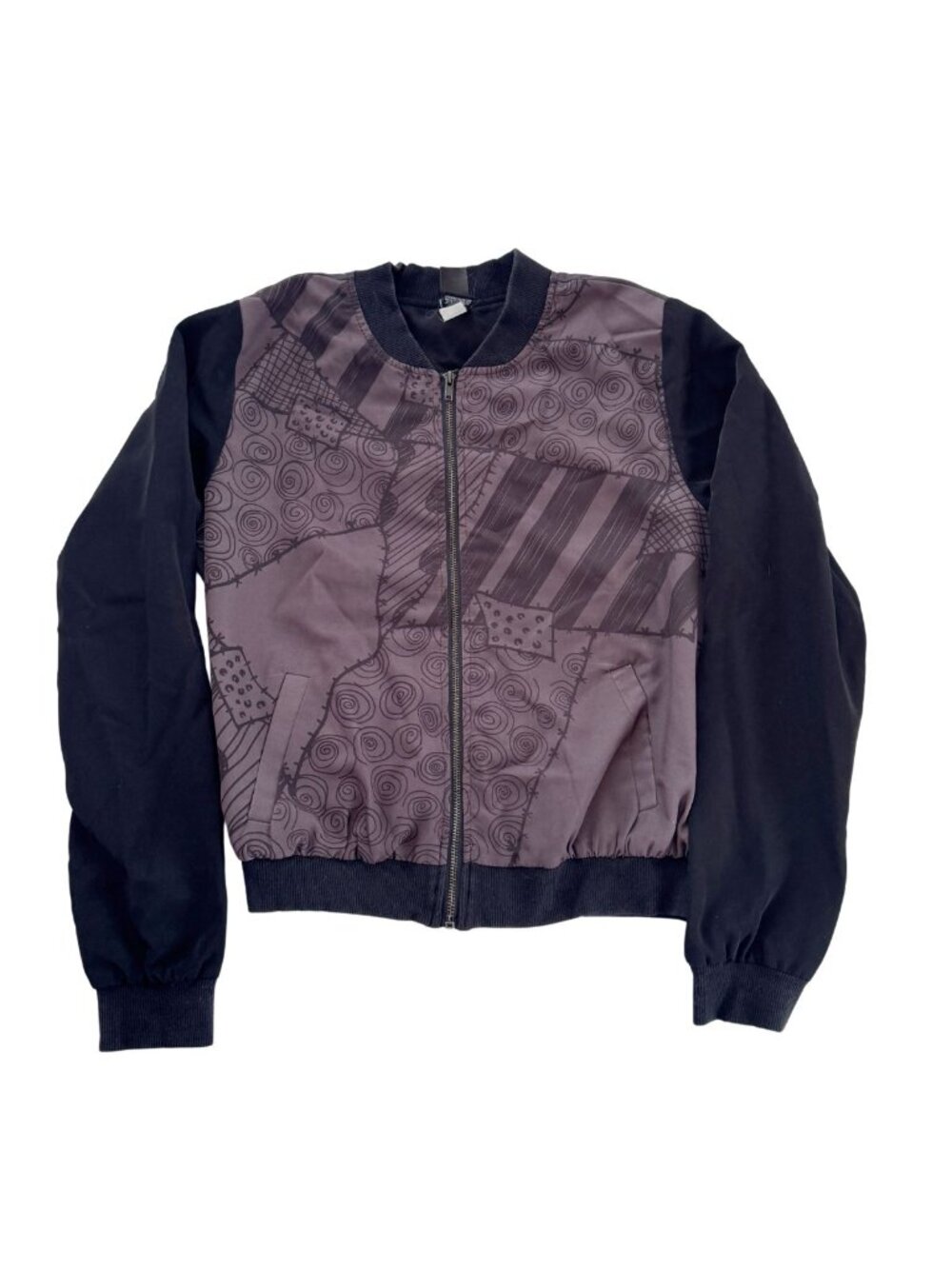 Disney The Nightmare Before Christmas "Love Story" Sally Patchwork Bomber Jacket